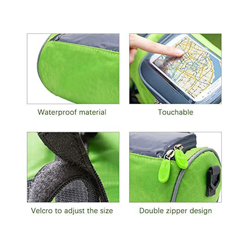 Travel Sports Waterproof Bicycle Handlebar Bag with Transparent Pouch Road Bicycles Accessories Top Tube Saddle Seat Bag