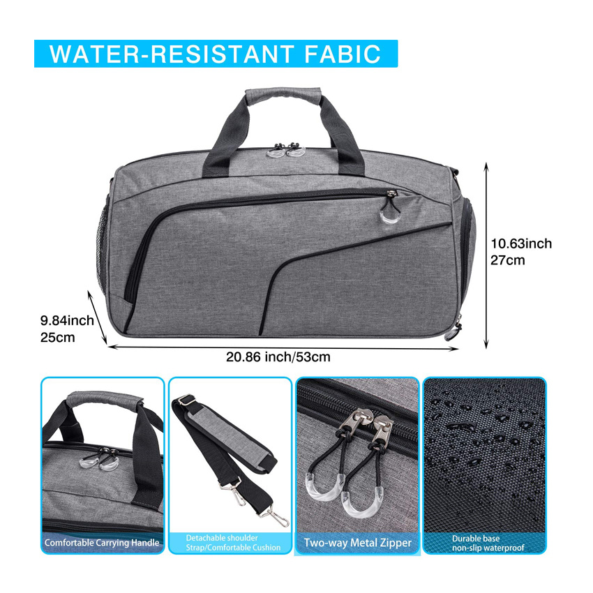 Durable Sports Travel Gym Bag with Shoes Compartment &Wet Pocket Fashion Duffel Bag Tote Handbags