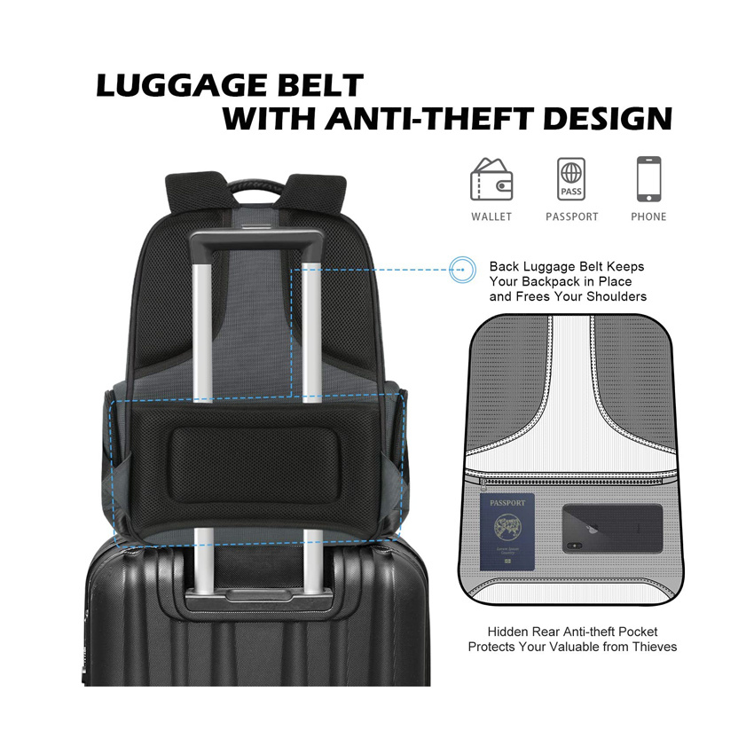 Durable Casual Lightweight Waterproof Laptop Backpack Unisex Professional Slim Business Laptop Rucksack Travel Business College Backpack