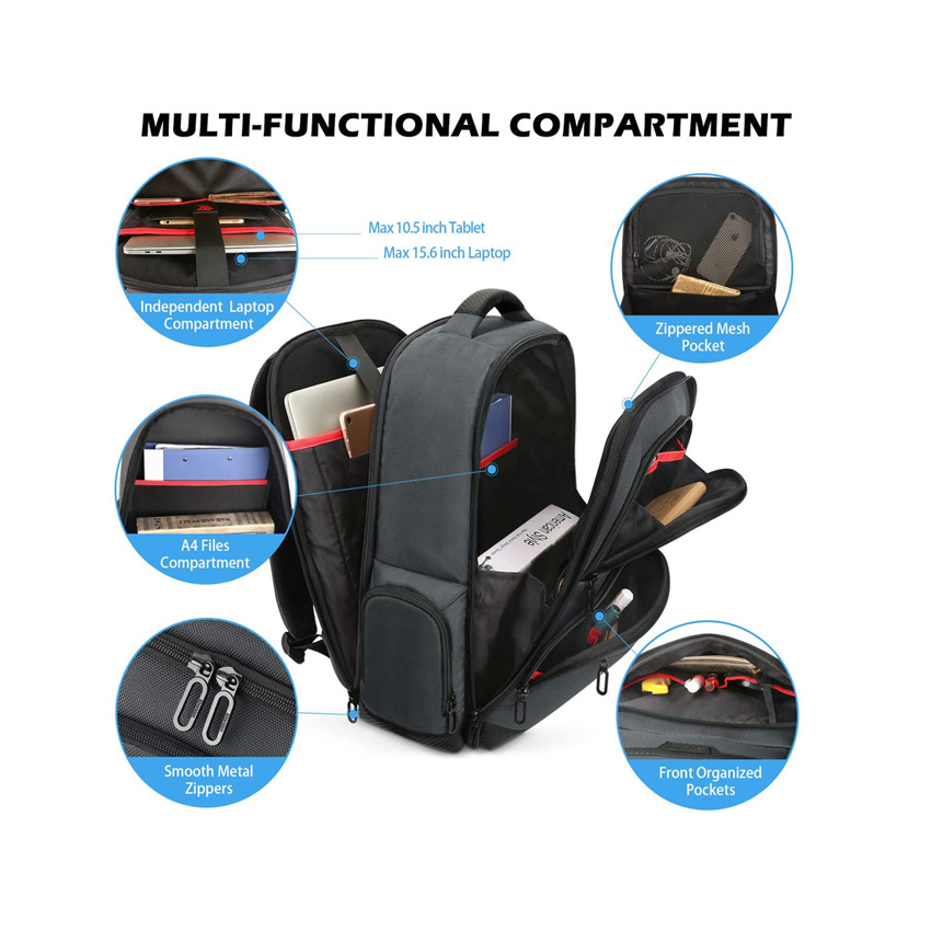 Durable Casual Lightweight Waterproof Laptop Backpack Unisex Professional Slim Business Laptop Rucksack Travel Business College Backpack