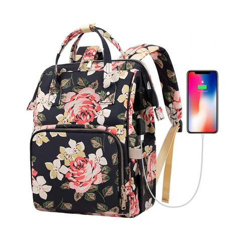 Water Resistant College School Backpack with USB Charging Port, Laptop Backpack for Women Fashion Travel Bags