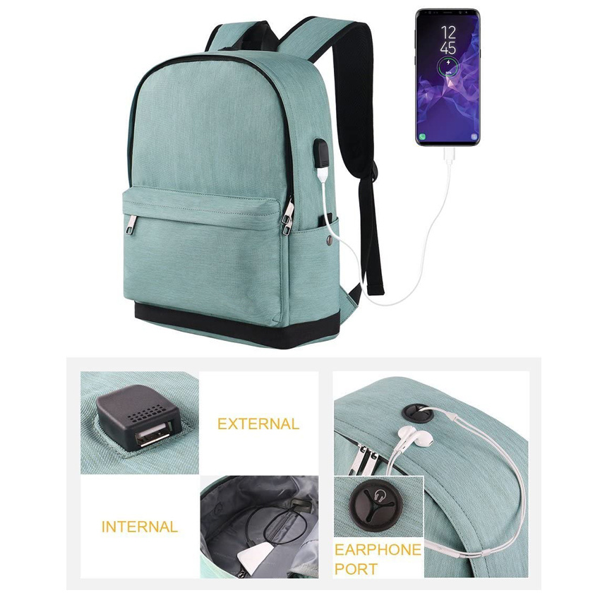 Durable School Laptop Backpack with USB Charging Port Travel College Bag Water Resistant College Computer Bag