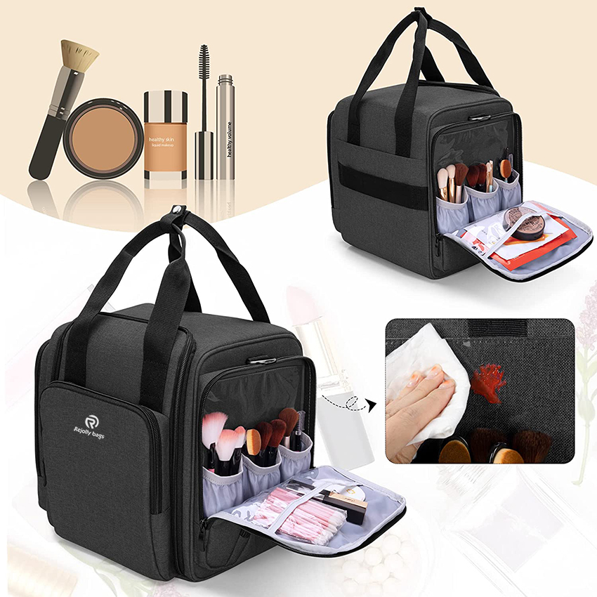 Travel Makeup Bag with 4 Inner Removable Pouches, Multifunctional Cosmetic Bag RJ21690