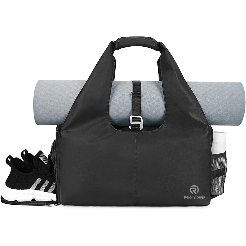 Gym Bag with Shoe Compartment and Wet Pocket with Adjustable Yoga Mat Holder Sports Bag RJ196159