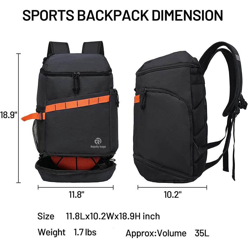 Basketball Backpack Soccer Bag with Shoes/Ball Compartment, Large Sports Back Pack Equipment Bag for Men Women Youth Athletes Ball Bag RJ196142