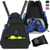 Tennis Racket Backpack with Shoe Compartment Large Capacity Sports Backpack with Shoe Bag for Men and Women, Racket Bag for Tennis, Badminton Ball Bag RJ196137