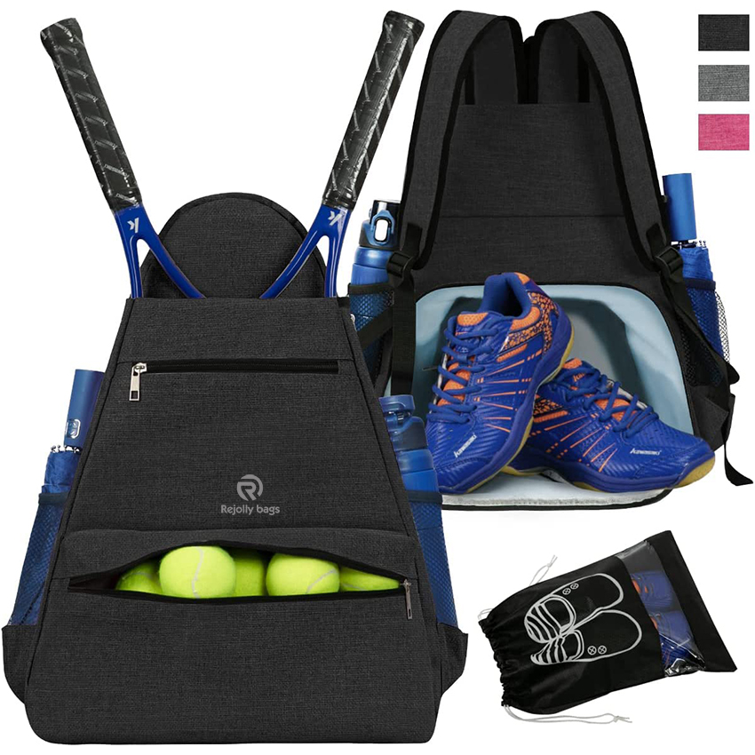 Tennis Racket Backpack with Shoe Compartment Large Capacity Sports Backpack with Shoe Bag for Men and Women, Racket Bag for Tennis, Badminton Ball Bag RJ196137