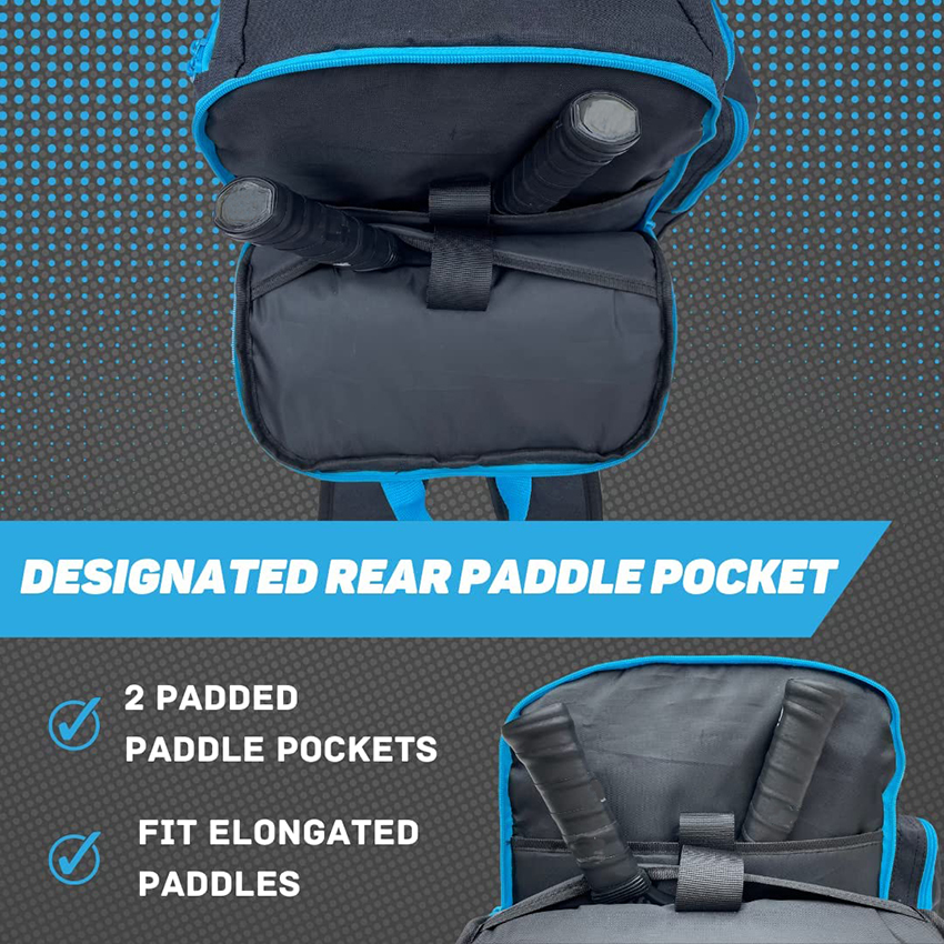 Pickleball Backpack for Men and Women - Fits 2 to 4 Paddles - Shoe Compartment, Fence Hook, Storage Pockets for 2 Water Bottles Storage Sports Bag RJ196148