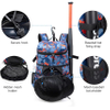 Baseball Backpack for Youth&Adults Sports Exercise Training with Shoe Compartment and Helmet Mesh Holder Fence Hook Ball Bag RJ196139
