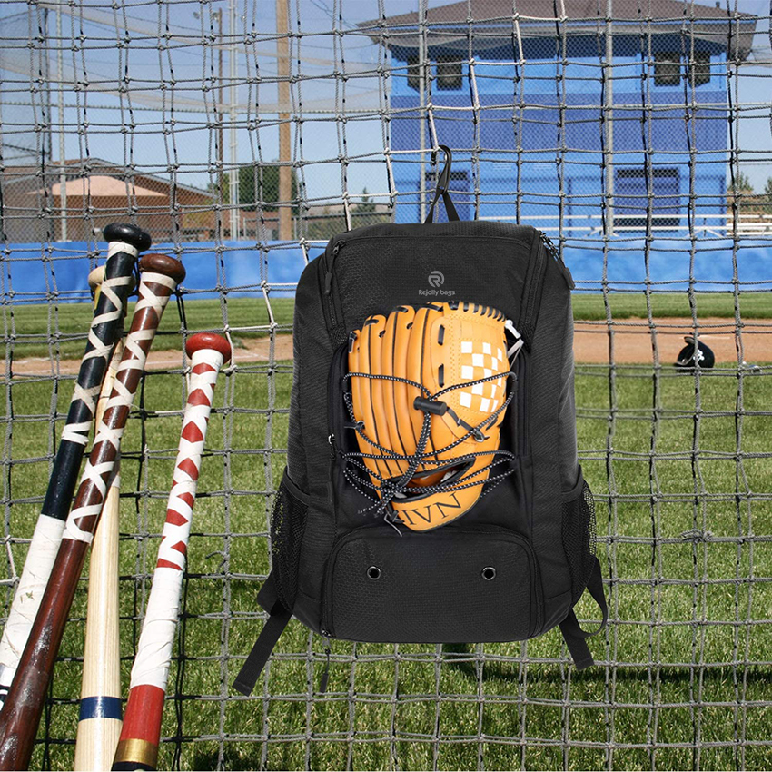 Softball Bat Bag with Shoes Compartment for Youth, Boys and Adult, Lightweight Baseball Bag with Fence Hook Hold TBall Bat, Batting baseball Bags RJ19649