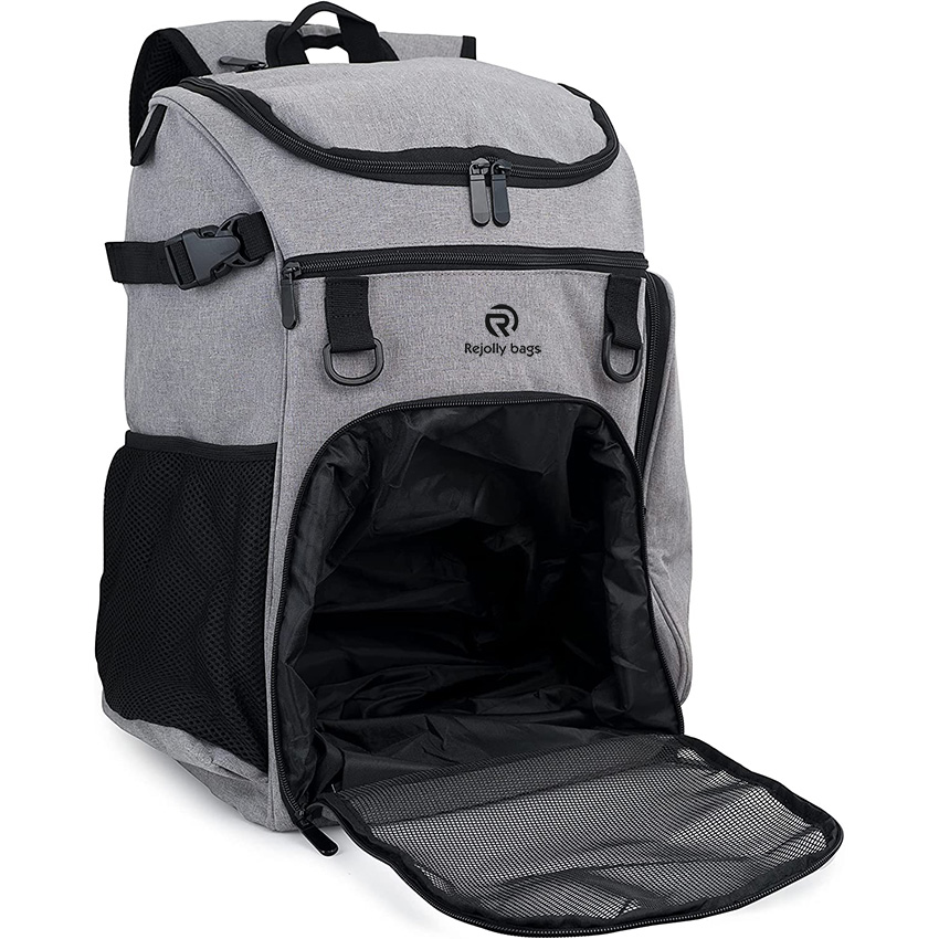 Large Gray Adult Sports Gym Backpack for Men and Women with Ball Compartment for Basketball, Volleyball, Soccer Ball Bag RJ19688