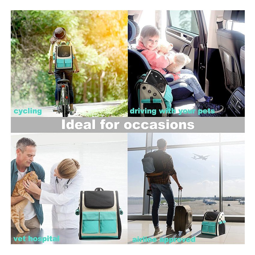 Expandable Cat Carrier Backpack Ventilated Collapsible Pet Bag for Travel Hiking and Outdoor