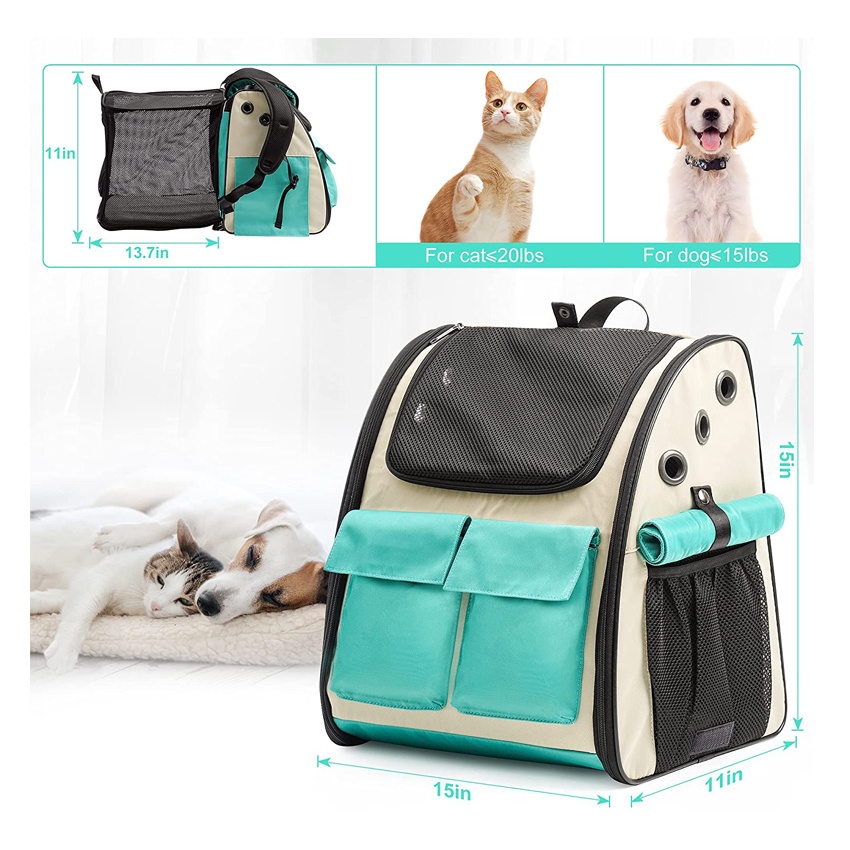 Expandable Cat Carrier Backpack Ventilated Collapsible Pet Bag for Travel Hiking and Outdoor