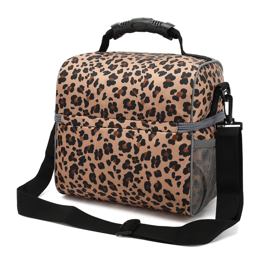 Insulated Picnic Bag Beach Cooler Bag Leopard Thermal Insulation Food Bag