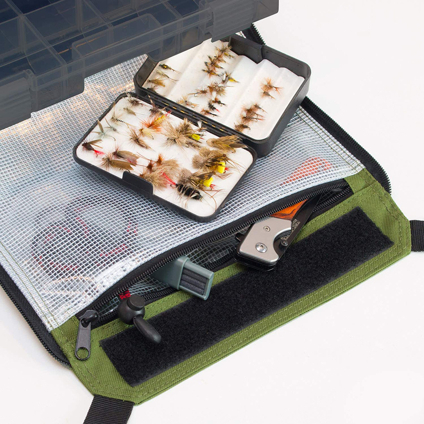 Rejolly Outdoors Rolling Tackle Box with Wheels - Waterproof Storage 4 Rod Holders Fish Tackle Bag
