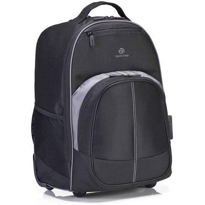 College Student and Travel Commuter Wheeled Bag Durable Material Tablet Pocket Removable Laptop Protective Sleeve for 16-Inch Laptop Roller Bag