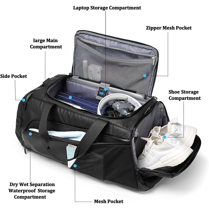 Waterproof Travel Weekender Bag for Men Women Overnight with Shoes Compartment Sports Duffel Bags