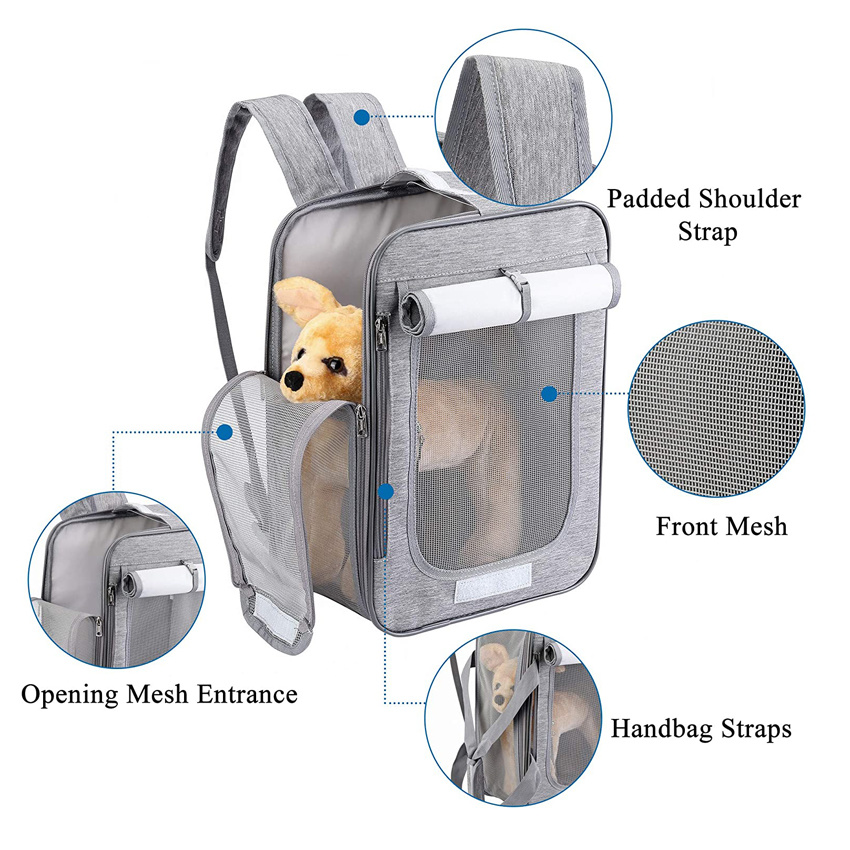Dog Carrier Backpacks Soft-Sided Pet Travel Carrier Airline Approved Breathable Cat Bag