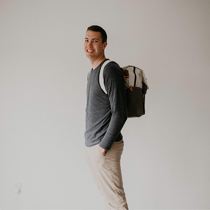 Large Diaper Bag with Insulated Pockets, Stroller Straps and Changing Pad Baby Diaper Backpack