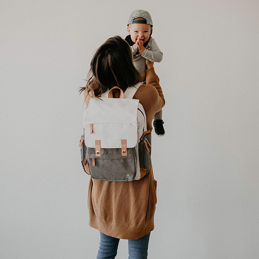 Large Diaper Bag with Insulated Pockets, Stroller Straps and Changing Pad Baby Diaper Backpack