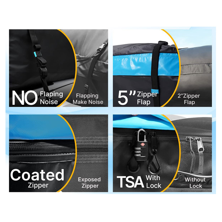 Waterproof Truck Roof Bag Large Capacity Car Bag Travel Portable Cargo Top Bag