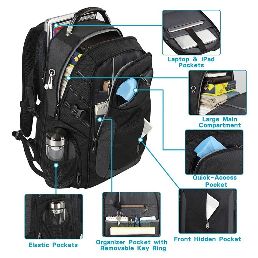 Extra Large Business Computer Bag Durable Travel College School Laptop Backpack