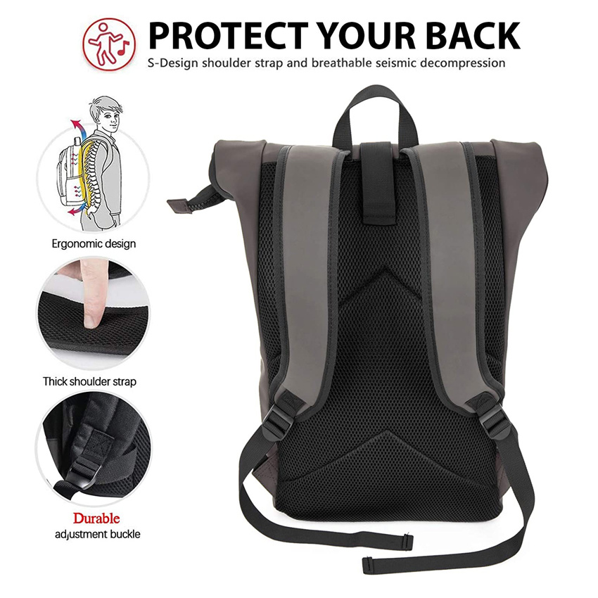 Versatility Stylish Lightweight Waterproof Shoulder Hiking Travel Bag Expandable Roll Top Trendy Outdoor Backpack Bag