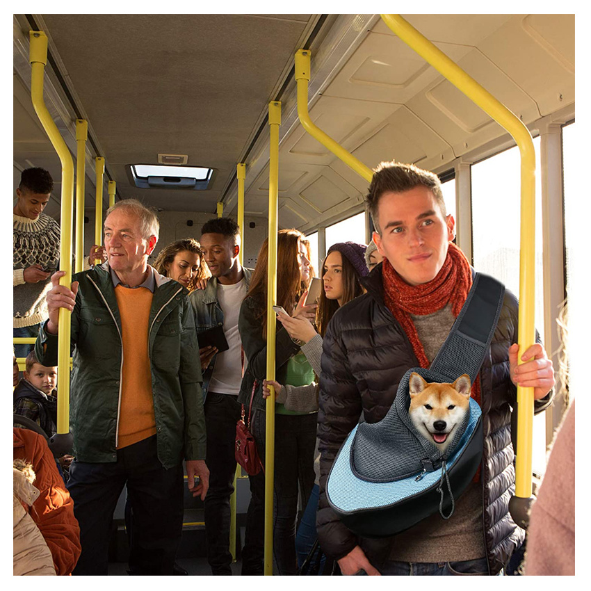 Breathable Mesh Puppy Carrier Portable Adjustable Travel Cat Sling Bag