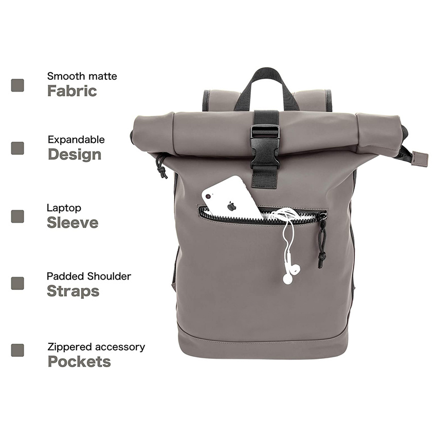 Versatility Stylish Lightweight Waterproof Shoulder Hiking Travel Bag Expandable Roll Top Trendy Outdoor Backpack Bag