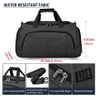Versatile Usage Large Black Sports Bags Travel Duffel Bag with Shoes Compartment Weekend Bag