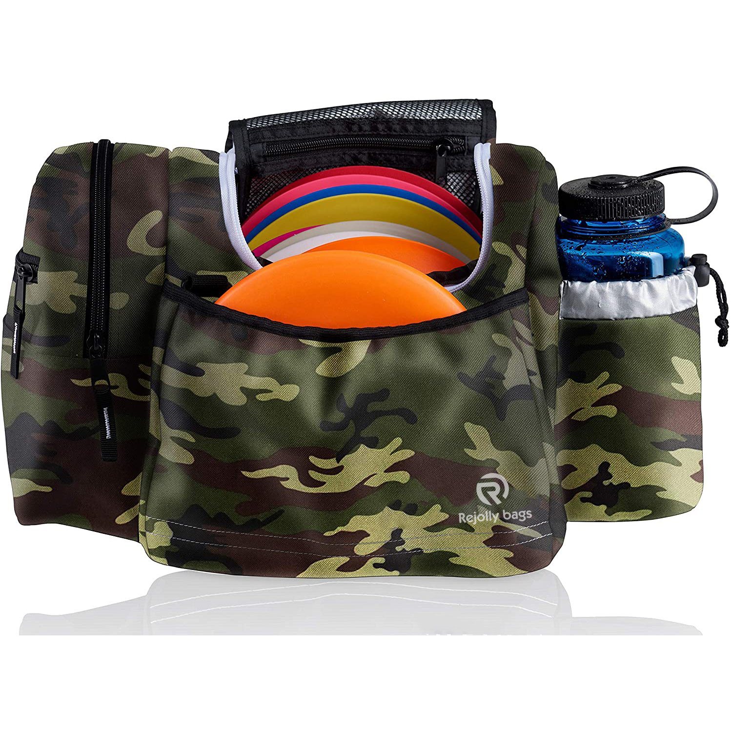 Large Capacity Holds 10-14 Discs Water Bottle and Accessories Disc Golf Bag