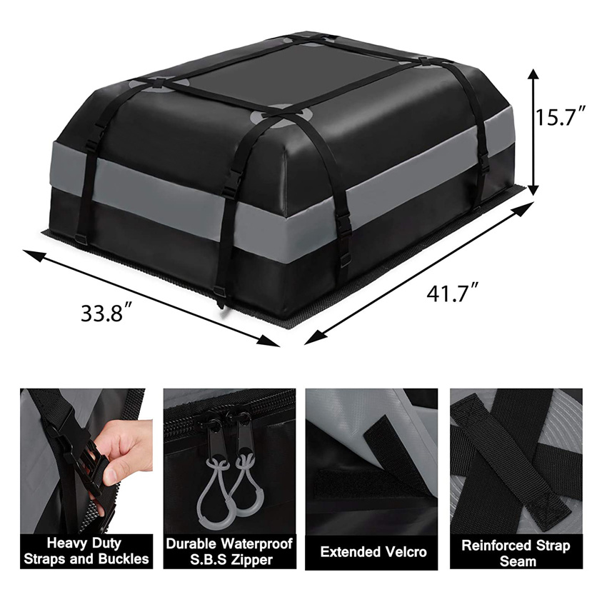 Car Roof Bag Rooftop Cargo Carrier Waterproof Car Top Luggage Storage Bag with Anti-Slip Mat