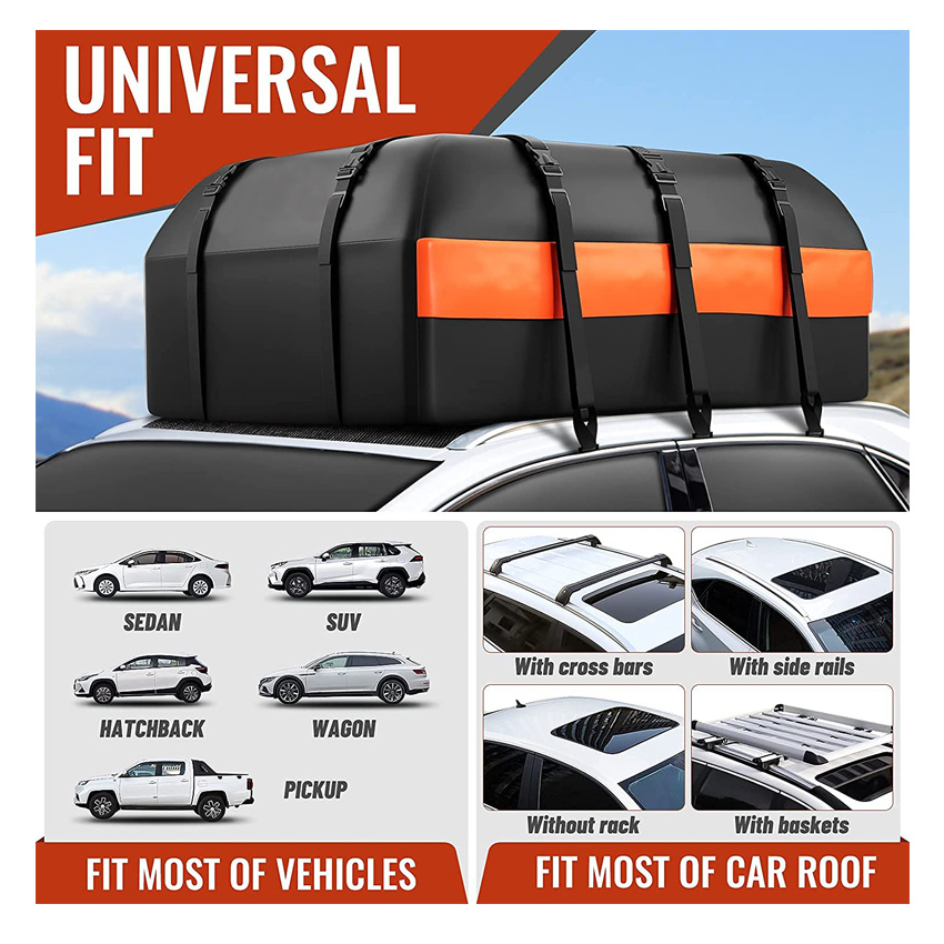 Heavy-Duty Car Rooftop Cargo Carrier Bag for All Vehicle Outdoor Travel Storage Bag