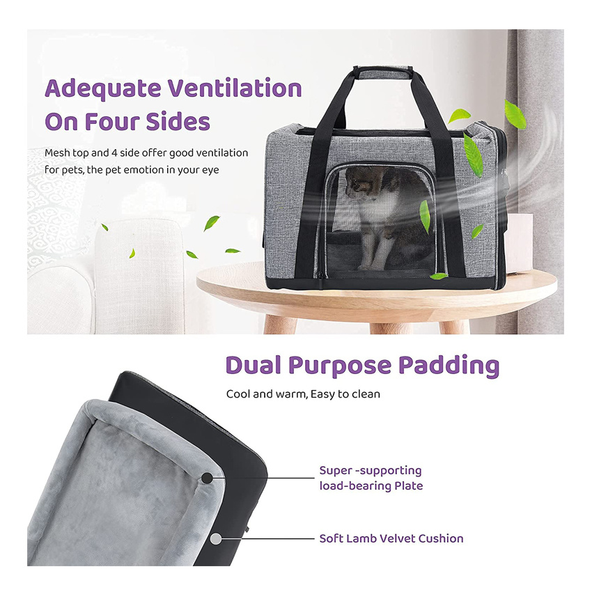 Pet Carrier for Small Medium Cats and Dogs Ventilation Pet Bag Lightweight Pet Bed