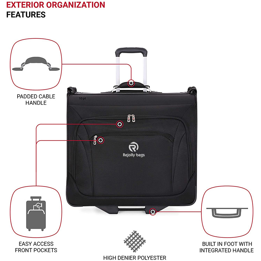 Premium Rolling Bonus Hanging Feature, Men′s and Women′s, Carry-on Luggage Garment Bag