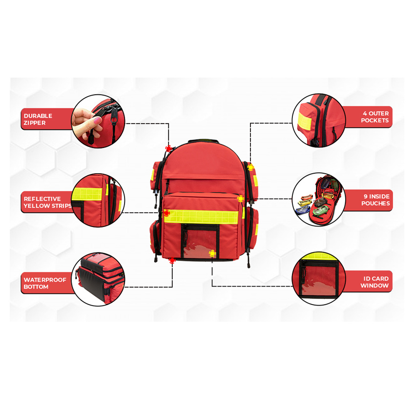 Lightweight Trauma Backpack First Aid Backpack Medical Emergencies Rescue Bag