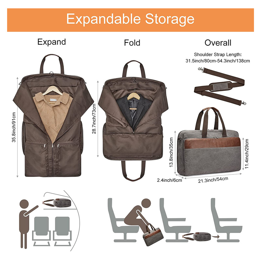 Heavy Duty Garment Bags Large Capacity Practical Hanging Suit Bags for Closet Storage