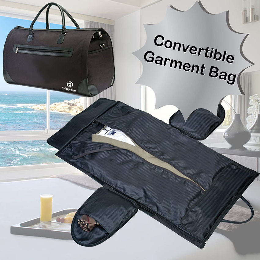 2 in 1 Convertible Hanging Clothes Travel Duffle Garment Bag for Suit