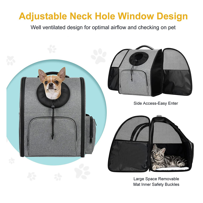 Pet Bag Dog Carrier Front Pack Breathable Head-out Bag for Travel Hiking Camping Use