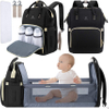 with Changing Station Diaper Bags for Boys Girl Diper Bag with Bassinet Bed Mat Pad Travel Waterproof Stroller Straps Large Capacity Baby Bags