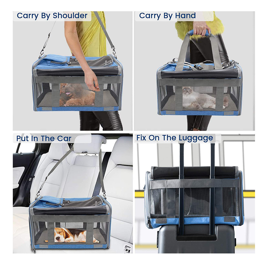 Cat Carriers Dog Soft-Sided Cage Large Pet Carrier Bag for Comfortable Traveling