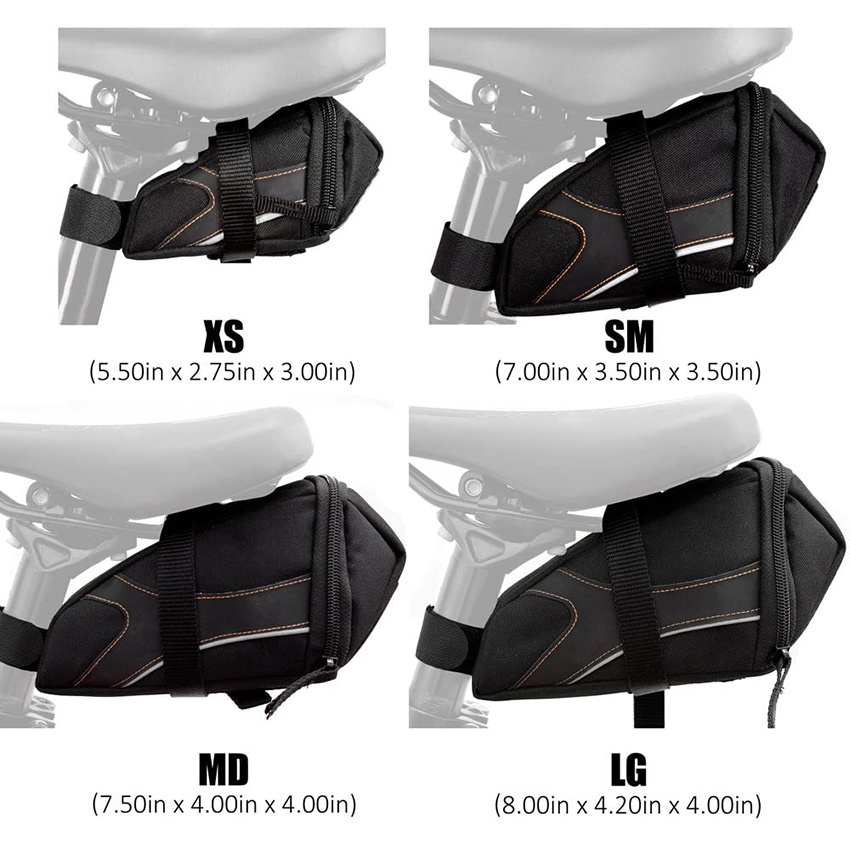 Strap-on Bike Saddle Bag/Bicycle Seat Pack Bag Cycling Wedge with Multi-Size Options Cycling Bag