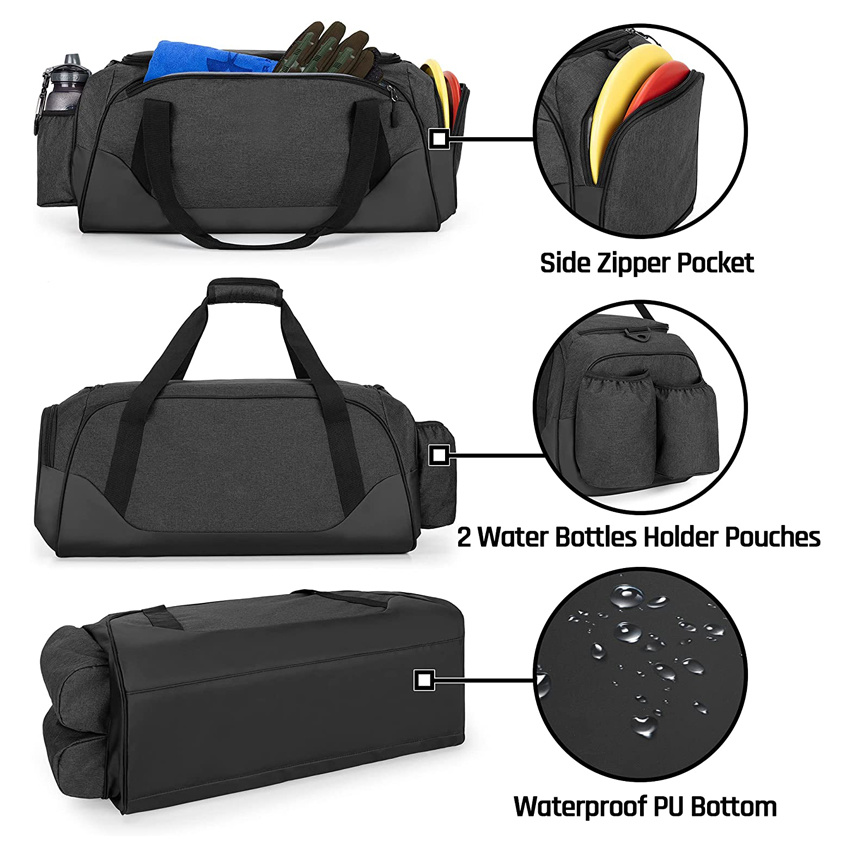 Waterproof PU Disc Golf Bag Frisbee Golf Bag with Cooler Bag for Drinks