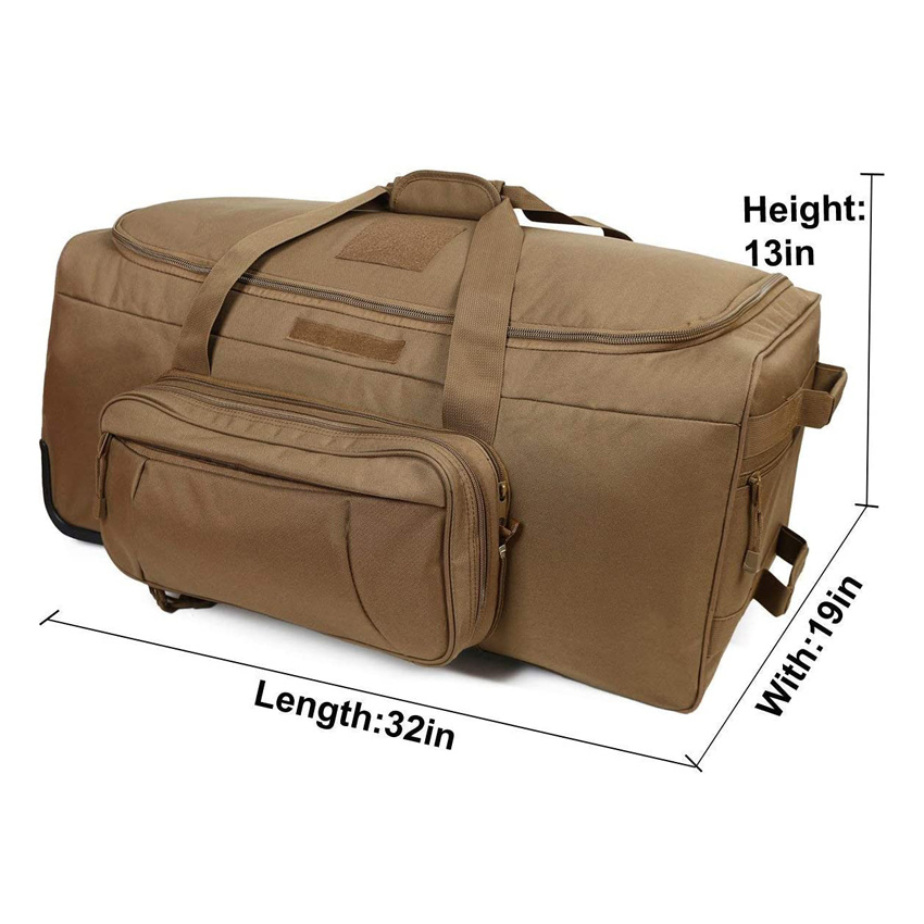 Durable Wheeled Luggage Bag Heavy Duty Duffel Bag for Camping Hiking Running Trekking