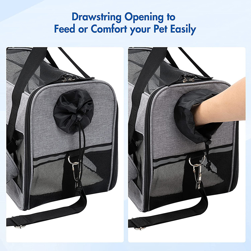 Pet Carrier for Small Medium Cat Dog Puppy Soft Sided Collapsible Pockets for Water Bottle and Bowl Safety Locking Zippers Tsa Airline Approved Travel Bag Kitte