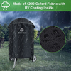 Heavy Duty Waterproof & Dustproof Oxford Fabric Round Barbecue Grill Cover with Handle & Hook&Loop Grill Cover