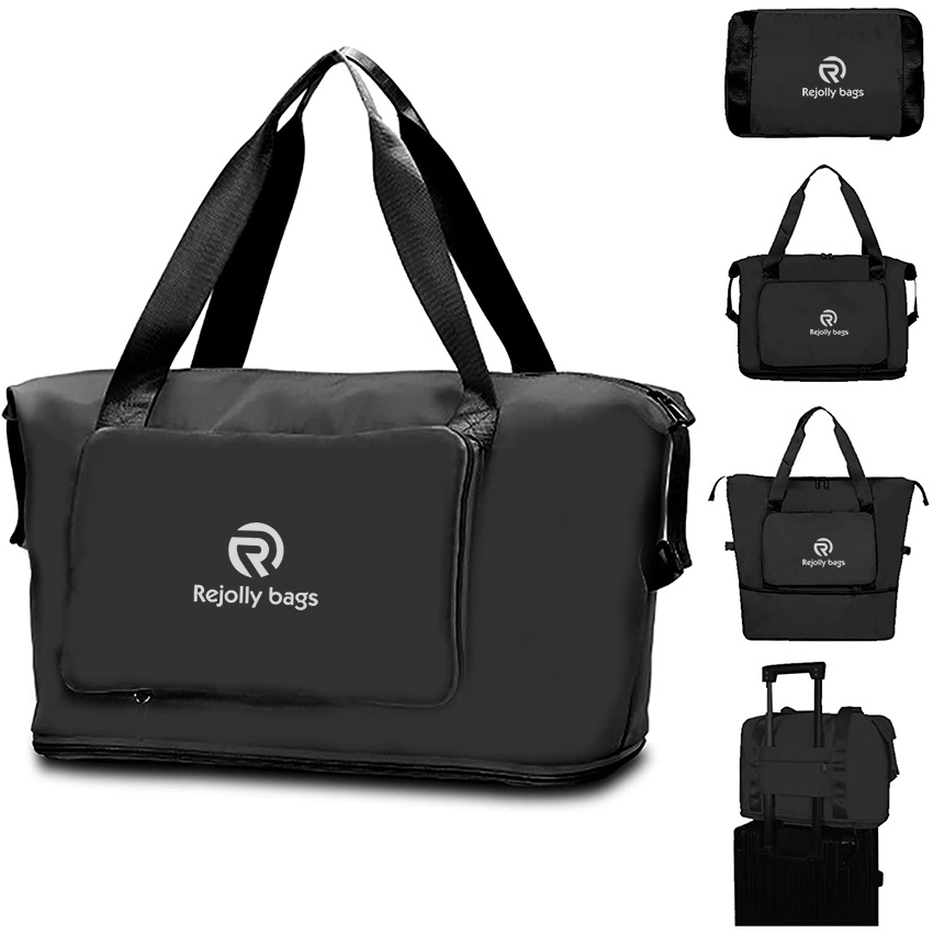 Large Capacity Folding Oxford Fabric Waterproof Lightweight Foldable Travel Portable Expandable Dry and Wet Separation Carry on Bag for Airplanes Tote Bag