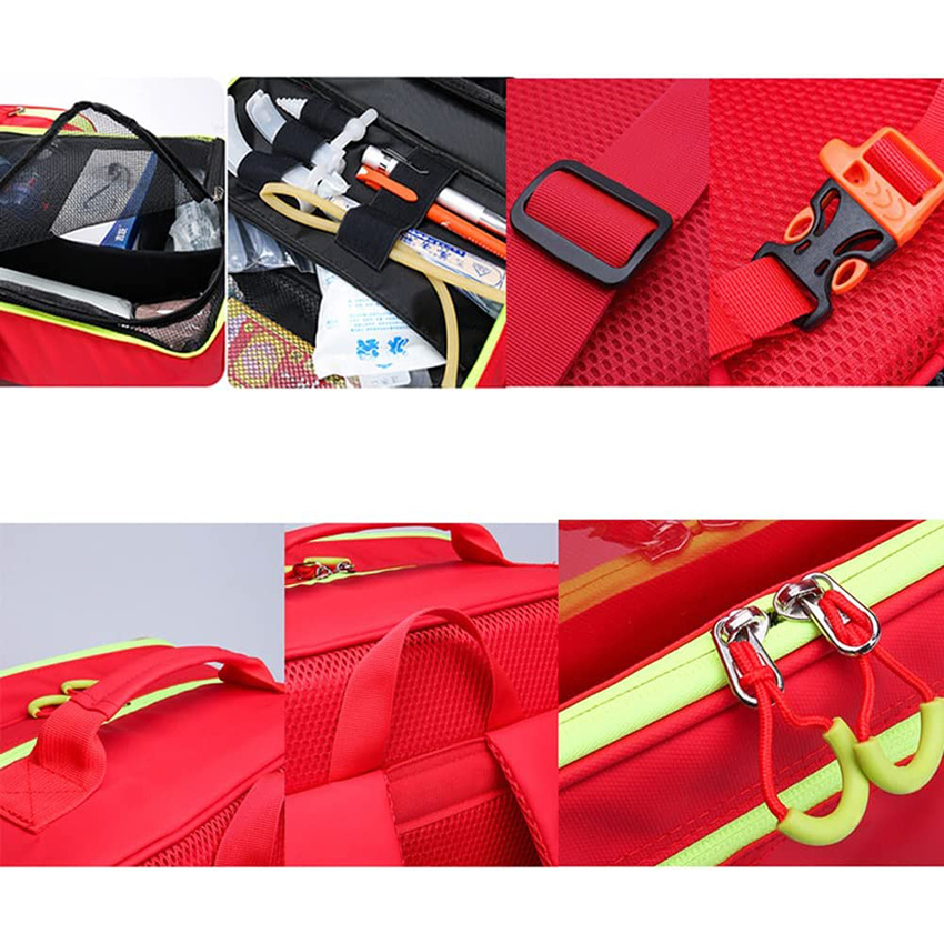 Professional First Aid Kit Emergency Responder Trauma Bag Empty with Handle and Shoulder Strap for Car Hiking Backpacking Camping Traveling and Cycling