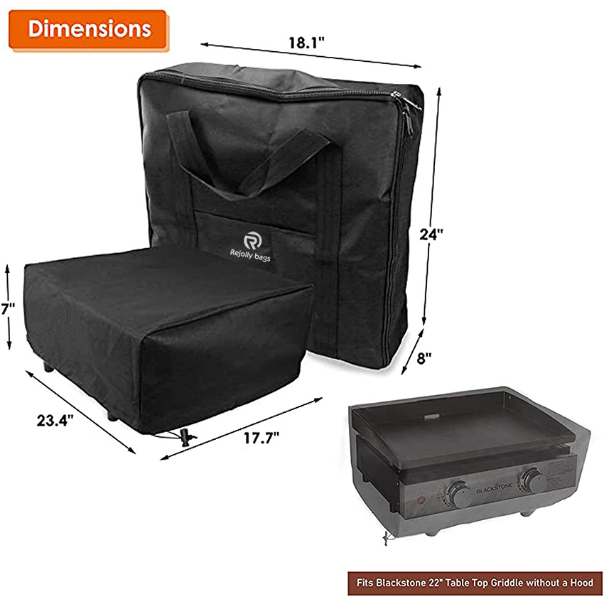 Fits for Blackstone 22" Table Top Grills, Heavy Duty Grill Cover and Carry Grill Bag