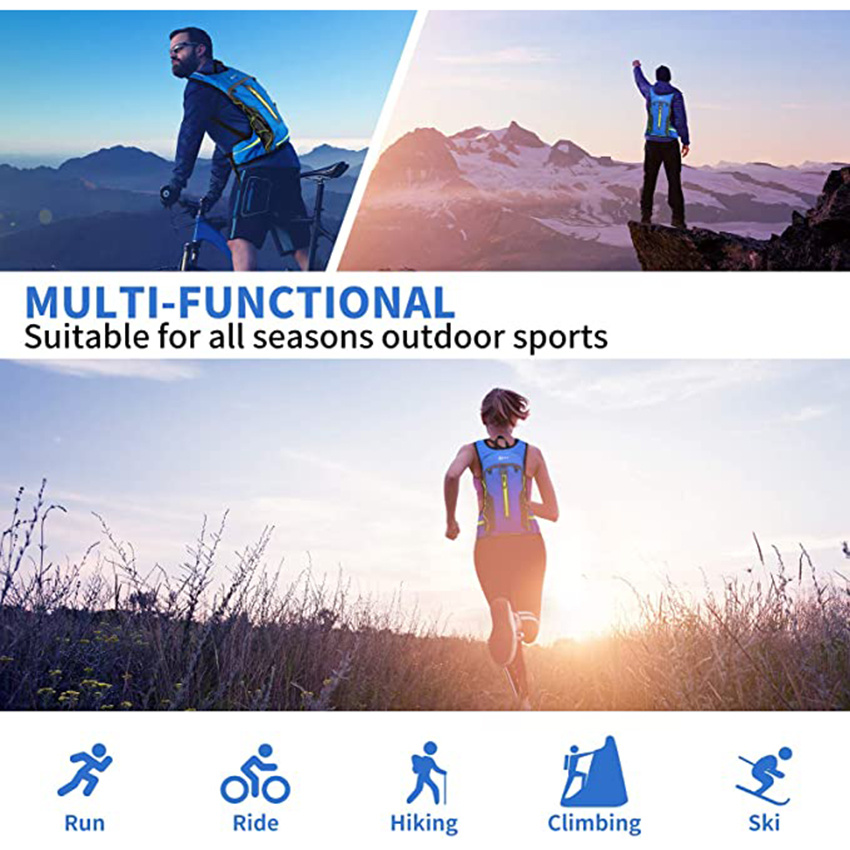 2L Water Bladder, Water Bladder Bottle Storage Backpack Suitable for Rave, Festival, Hiking, Running, Cycling, Camping, Skiing Hydration Backpack